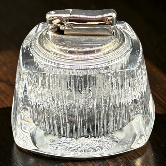 Daum Other - Nancy Daum Crystal Table Lighter Signed Vintage MCM Ice Cube Textured France